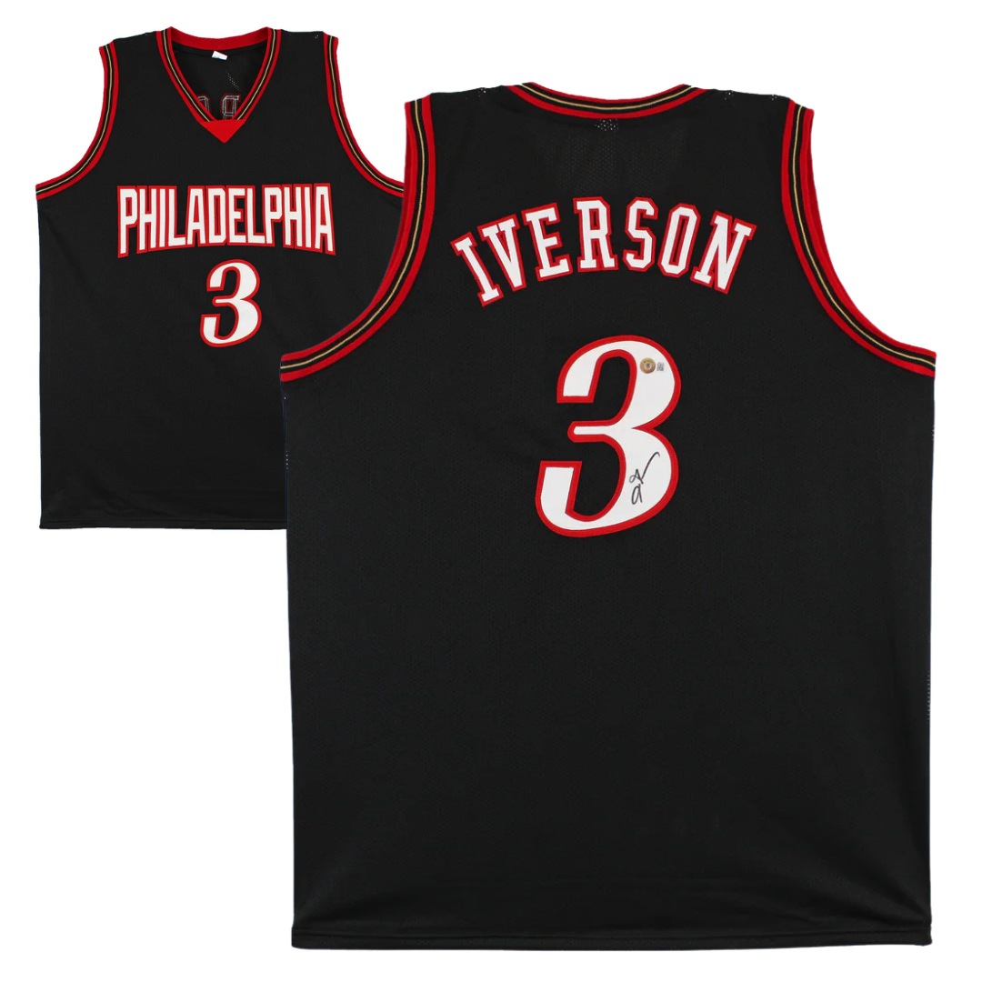 Allen Iverson Signed Philadelphia 76ers Basketball Jersey with Beckett Witness